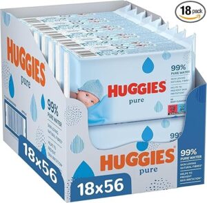 Huggies Pure, Baby Wipes, 18 Packs (1008 Wipes Total) 